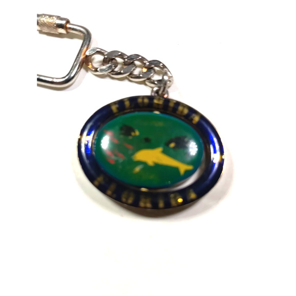 Florida Spinner Keychain Sail Boats Dolphins Ocean - Picture 3 of 7